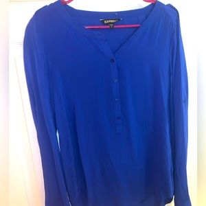 Electric Blue Express Long Sleeve Blouse
